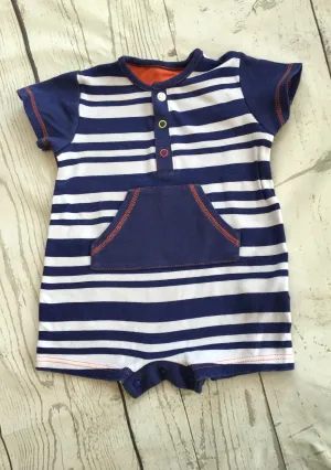 0-3 Months Striped Romper