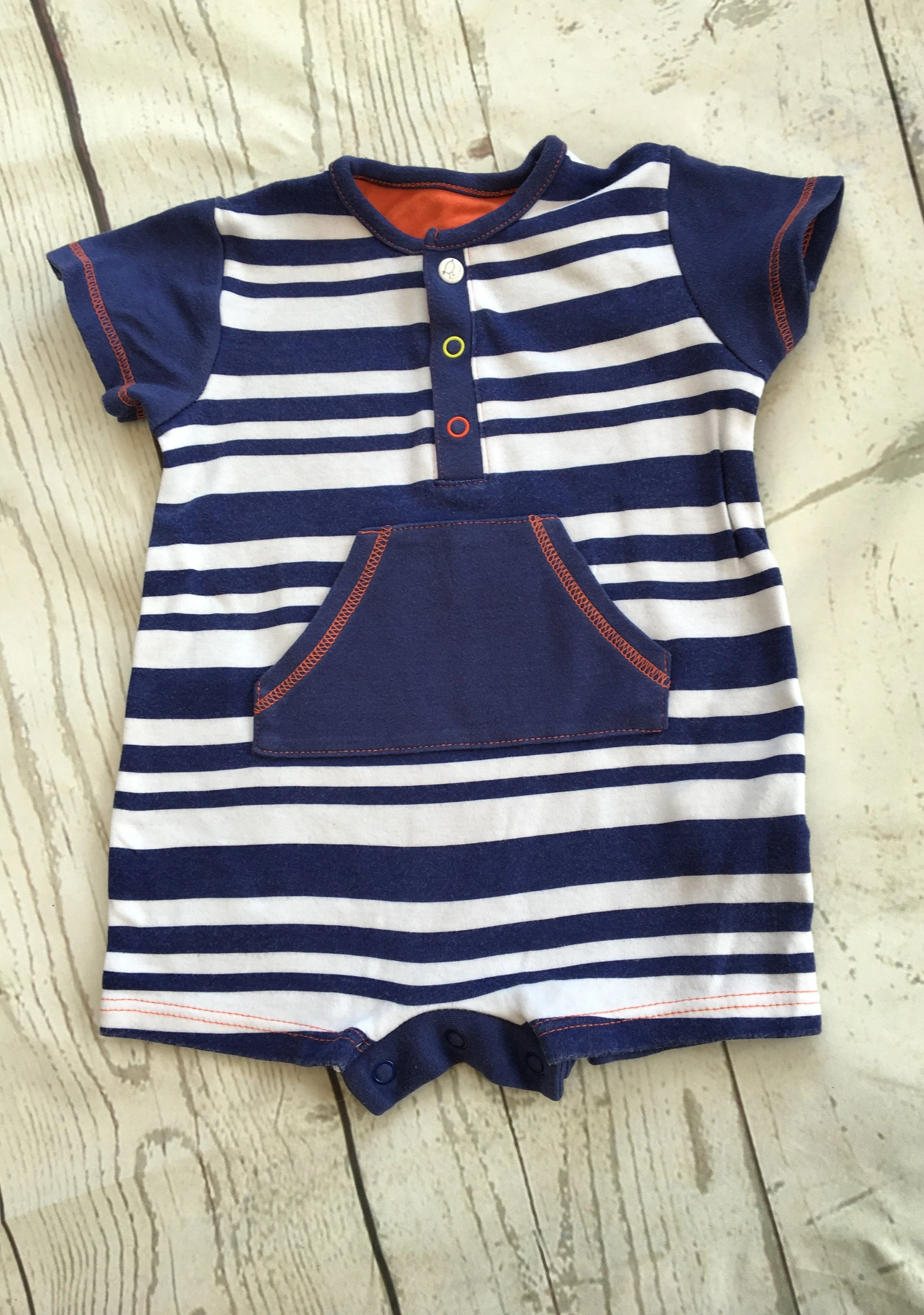 0-3 Months Striped Romper