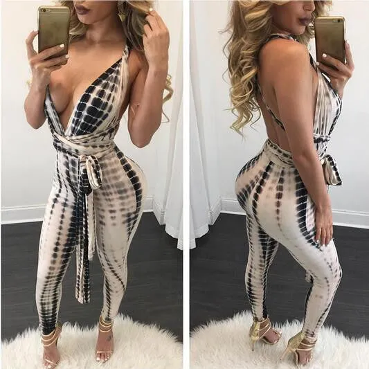 10 colors Women Fashion Pocket Rompers and Jumpsuit Autumn Sexy Cross Playsuit Bodysuits Elegant Bandage Plus Size XD259