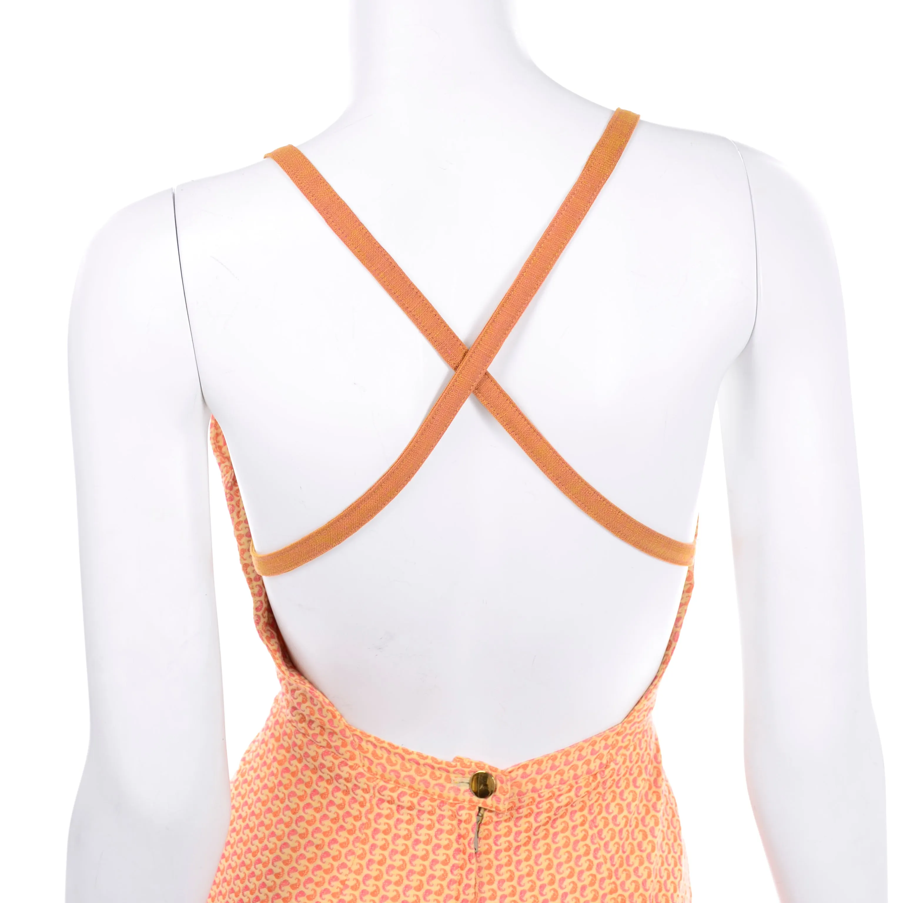 1960s Orange & Pink Paisley Vintage Summer Romper