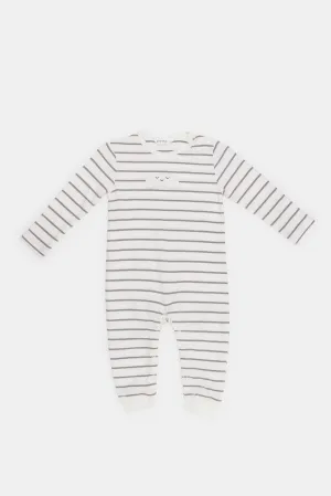 Babies White Striped Romper