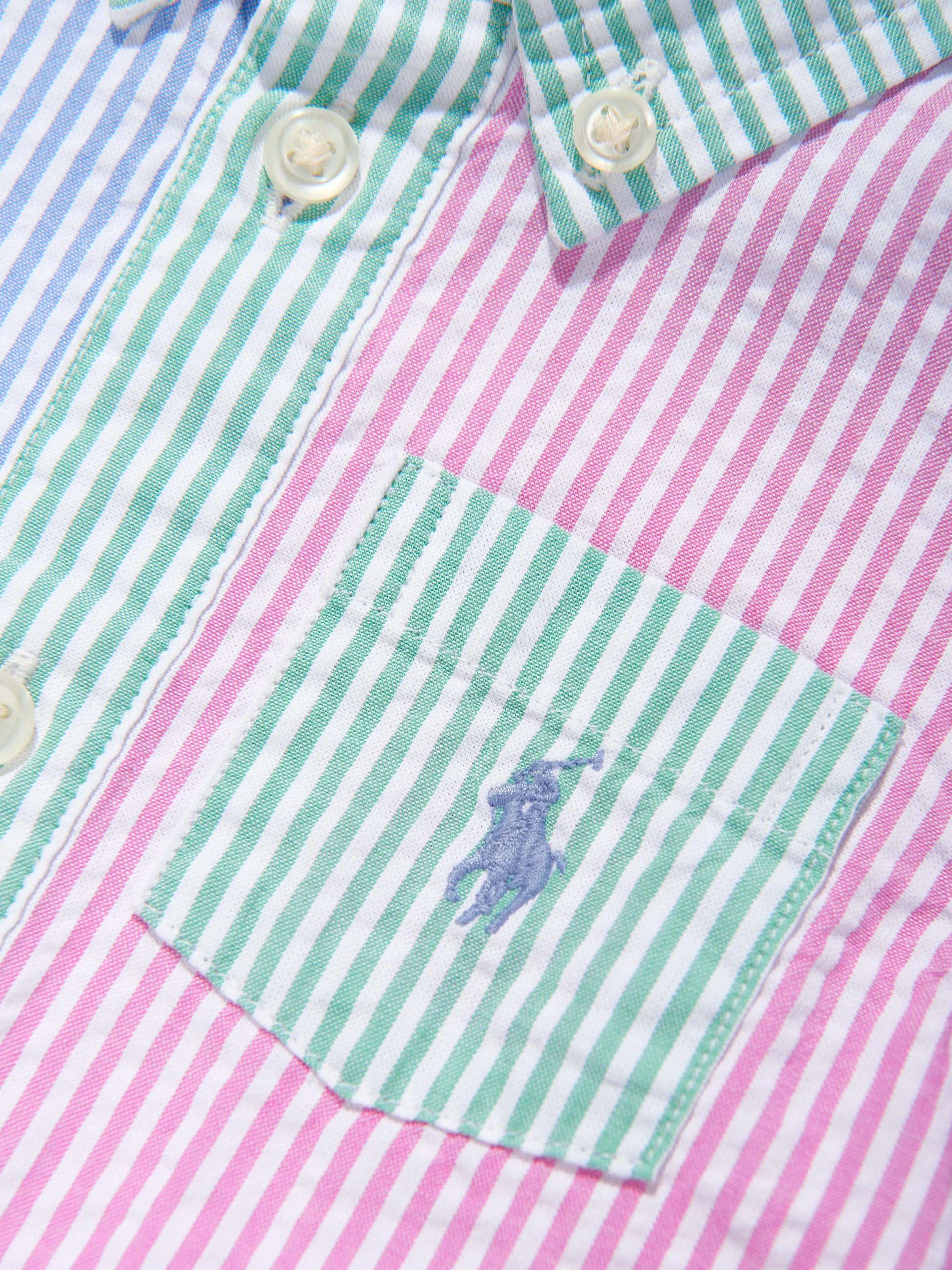 Baby Boys Striped Romper in Blue