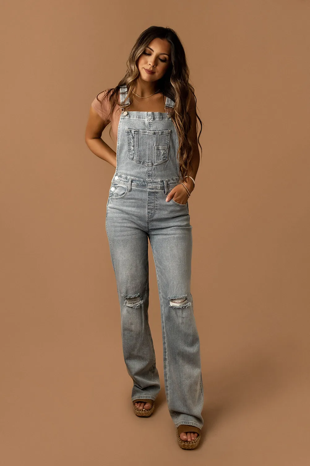 Bailey Distressed Denim Overalls | FINAL SALE