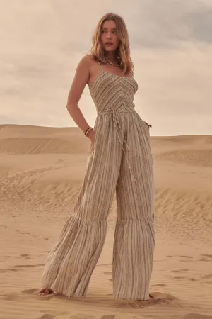 Beautiful Journey Striped Wide-Leg Cami Jumpsuit