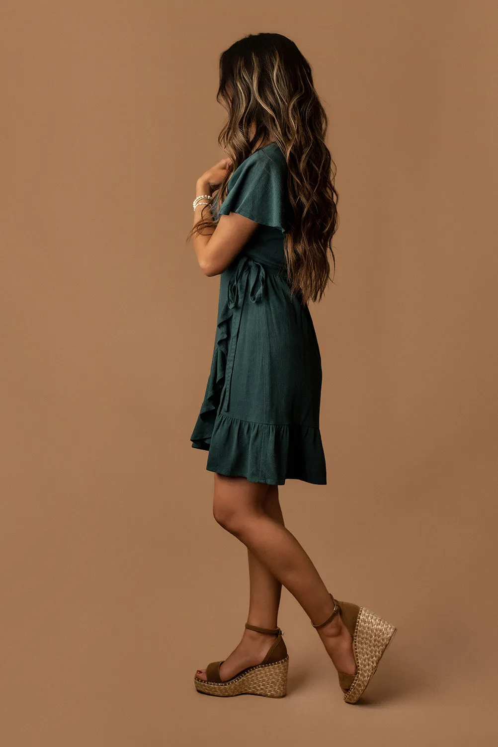 Belong Together Wrap Sun Dress (Dusty Teal) | PREORDER Restocking 3/15