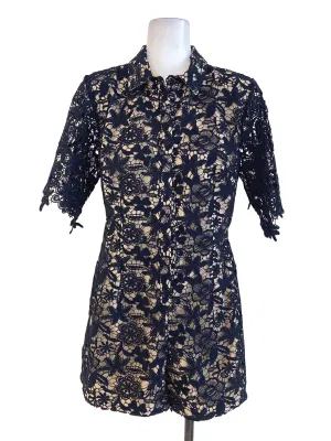 Black Flower Lace Rompers LB