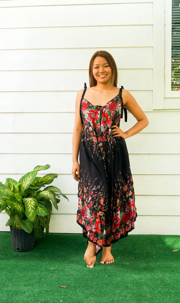 Black Rose Garden Boho Jumpsuit