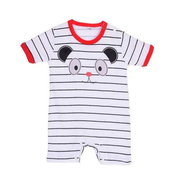 born Baby Summer Cotton Boy Girl Totoro Striped Rompers One-piece Rompers Jumpsuits Infant Clothing 0-24M