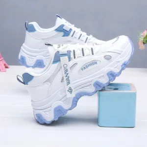 Breathable mesh platform sneakers for women