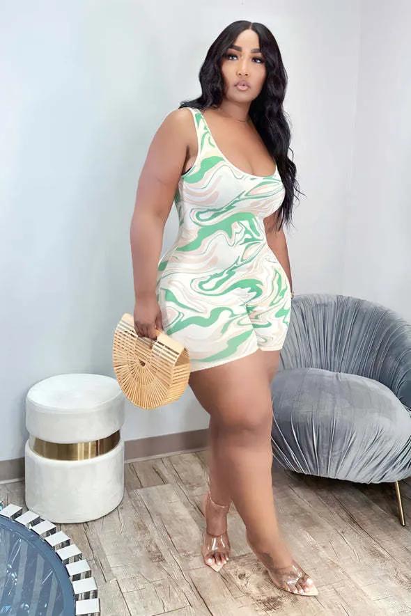 Casual printed tank top jumpsuit AY2870