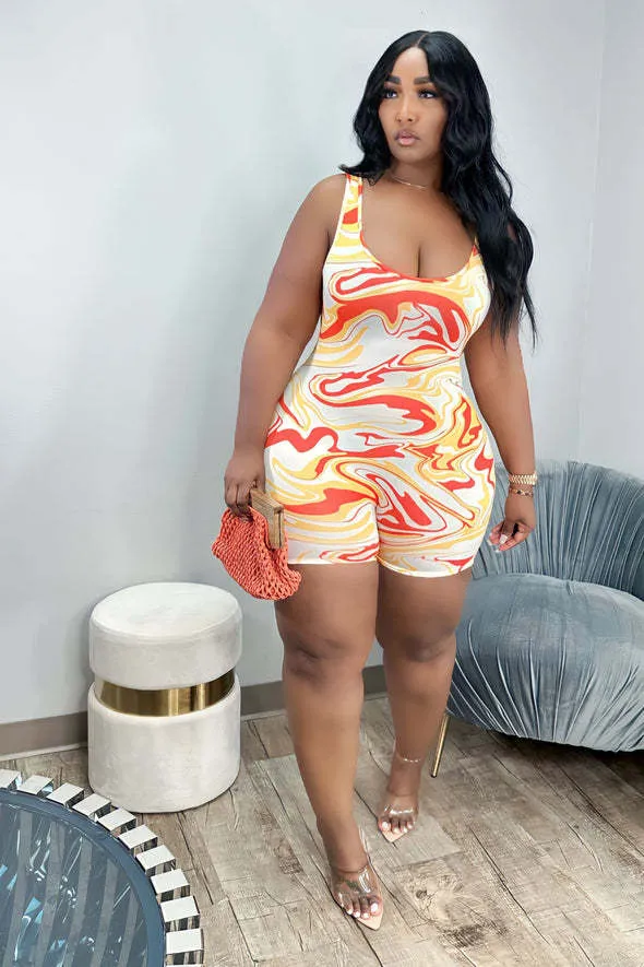 Casual printed tank top jumpsuit AY2870