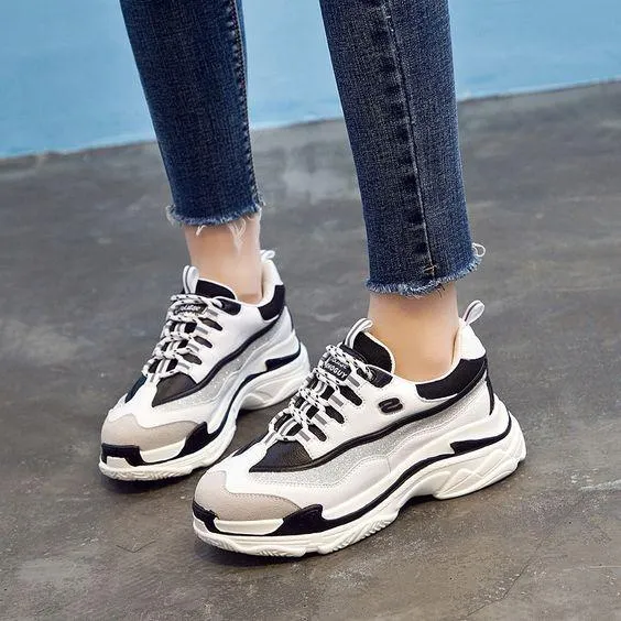 Classical Black White Block Sneaker Shoes