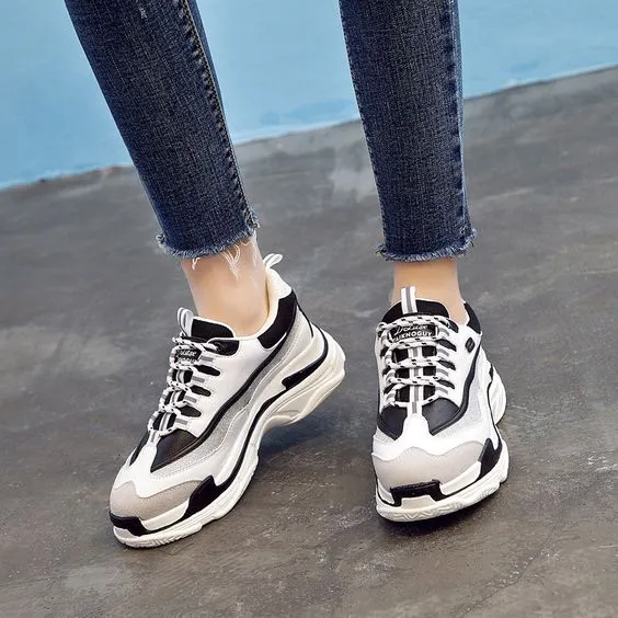Classical Black White Block Sneaker Shoes