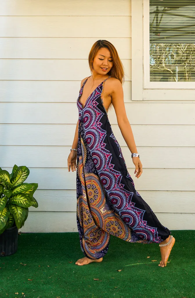 Cosmic Mandala Boho Hippie Jumpsuit