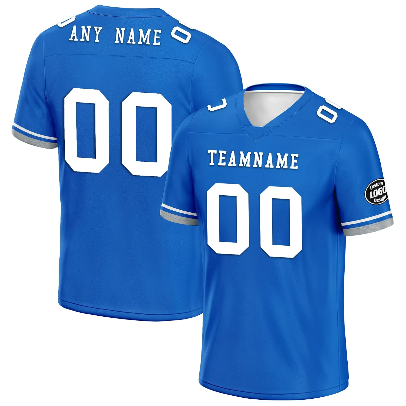 Custom Blue Gray Detroit Football Jersey and Firesoul Sports Shoes Combo Offer Personalized Combo ZH-D020273-11