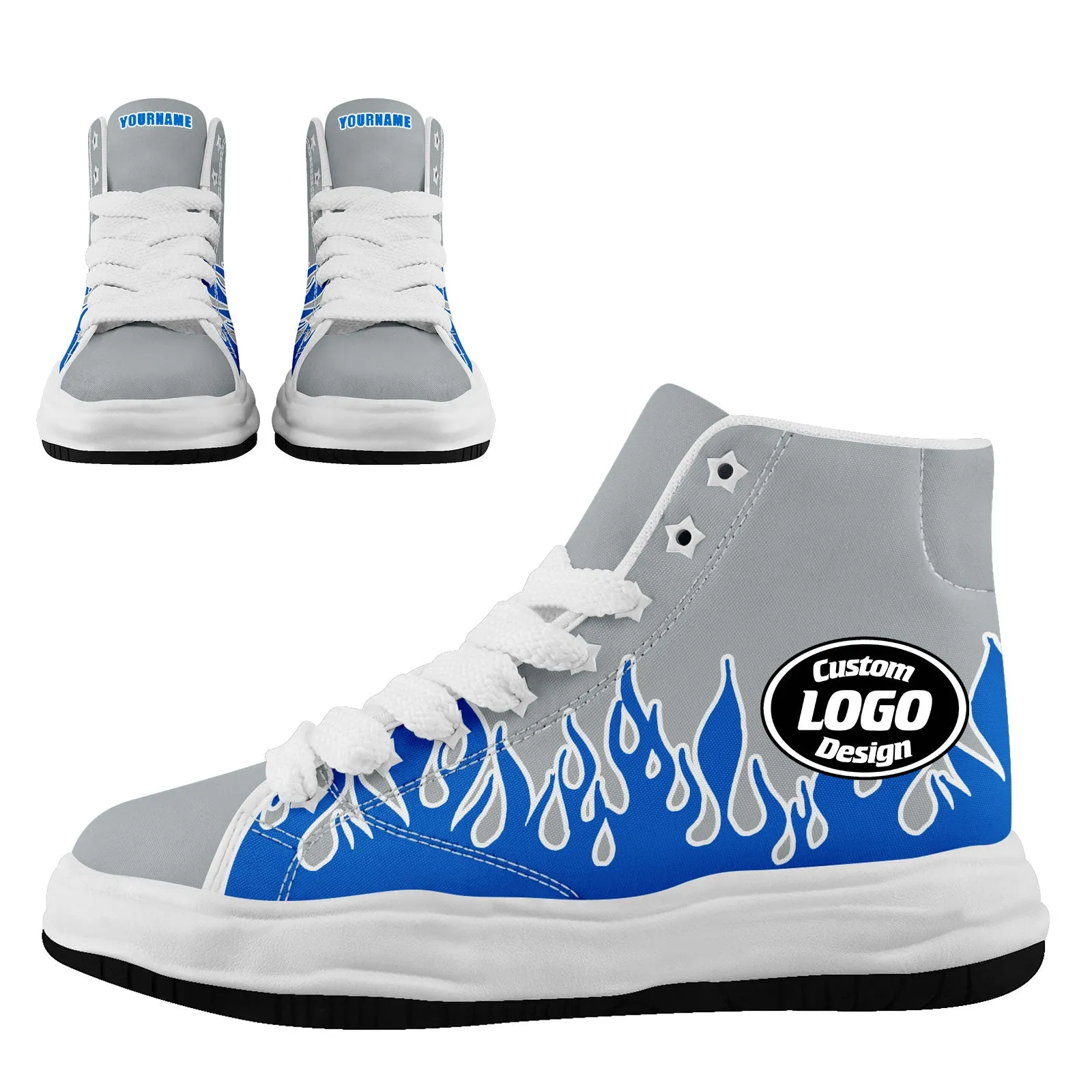 Custom Blue Gray Detroit Football Jersey and Firesoul Sports Shoes Combo Offer Personalized Combo ZH-D020273-11