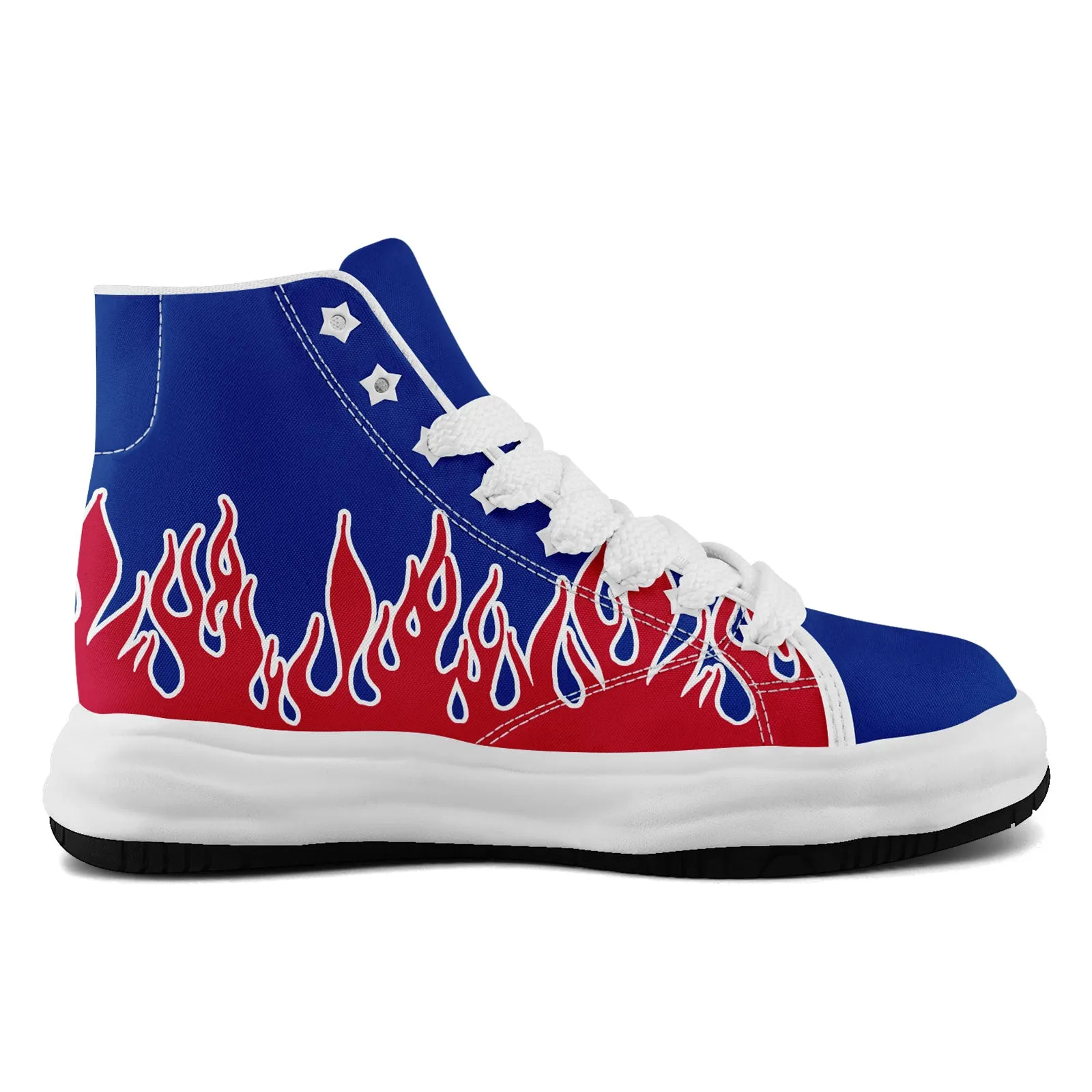 Custom Blue White Red Buffalo Football Jersey and Firesoul Sports Shoes Combo Offer Personalized Combo ZH-D020273-4