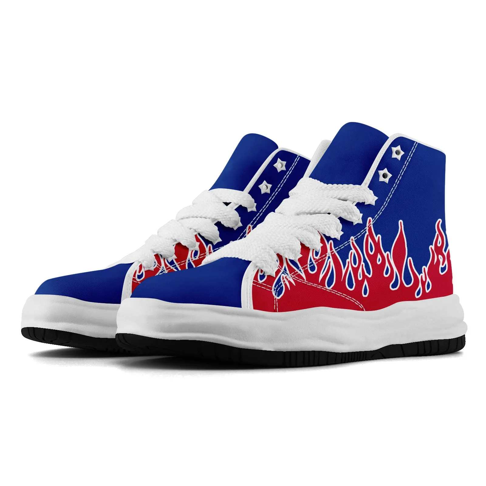 Custom Blue White Red Buffalo Football Jersey and Firesoul Sports Shoes Combo Offer Personalized Combo ZH-D020273-4