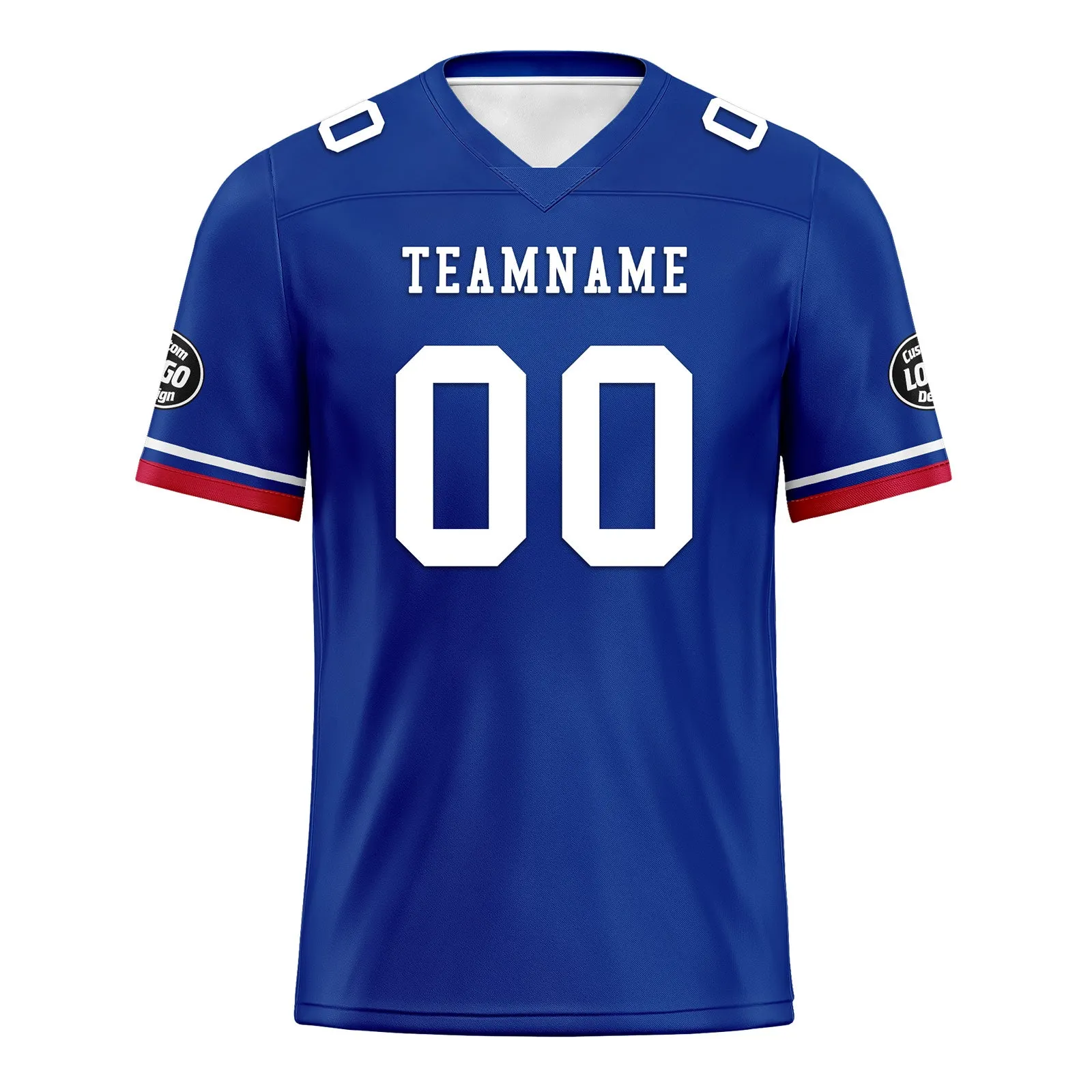 Custom Blue White Red Buffalo Football Jersey and Firesoul Sports Shoes Combo Offer Personalized Combo ZH-D020273-4