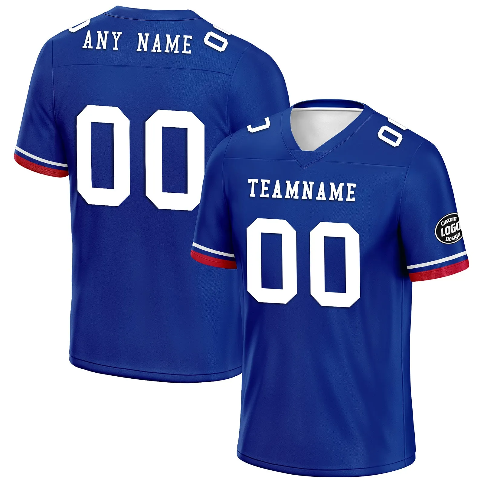 Custom Blue White Red Buffalo Football Jersey and Firesoul Sports Shoes Combo Offer Personalized Combo ZH-D020273-4