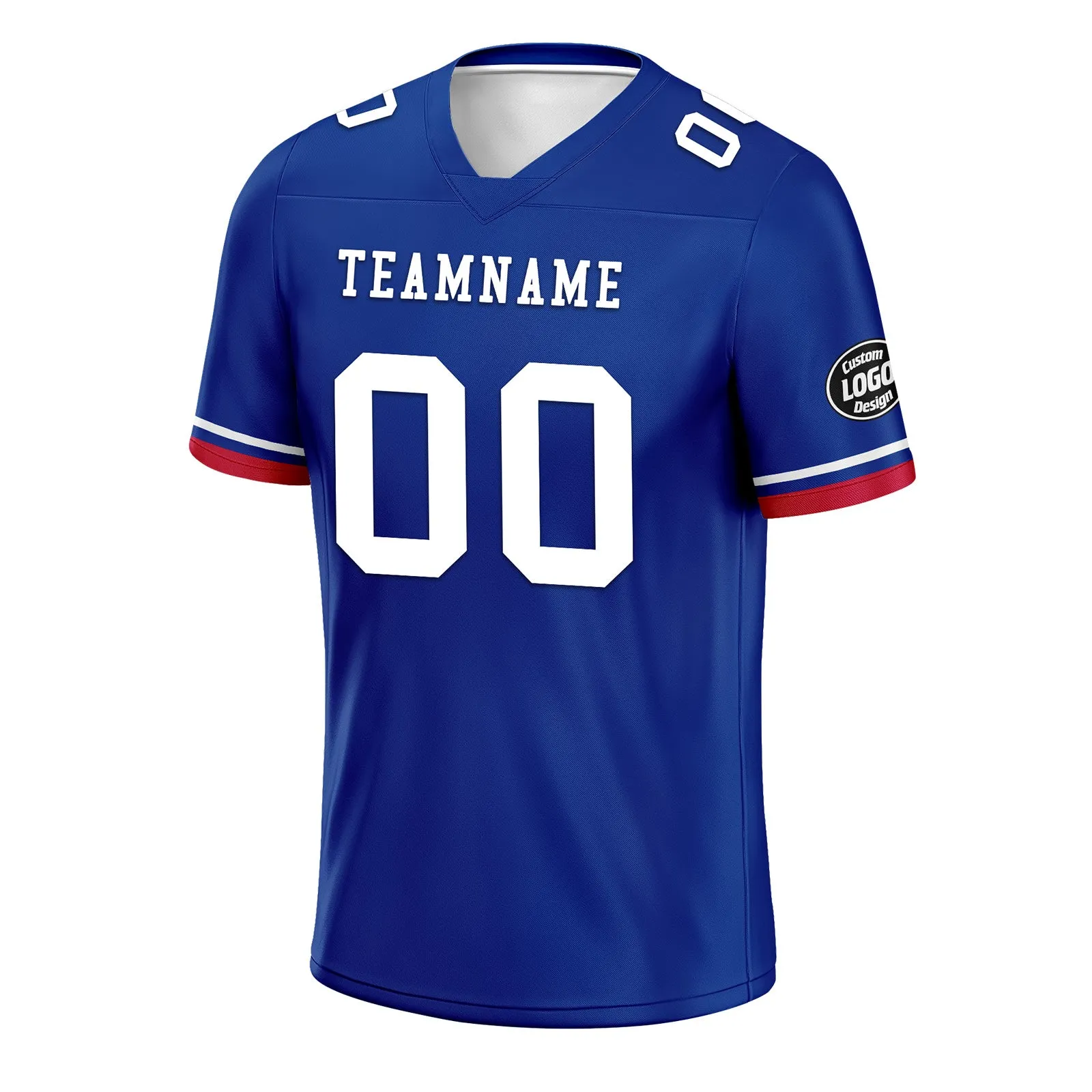 Custom Blue White Red Buffalo Football Jersey and Firesoul Sports Shoes Combo Offer Personalized Combo ZH-D020273-4