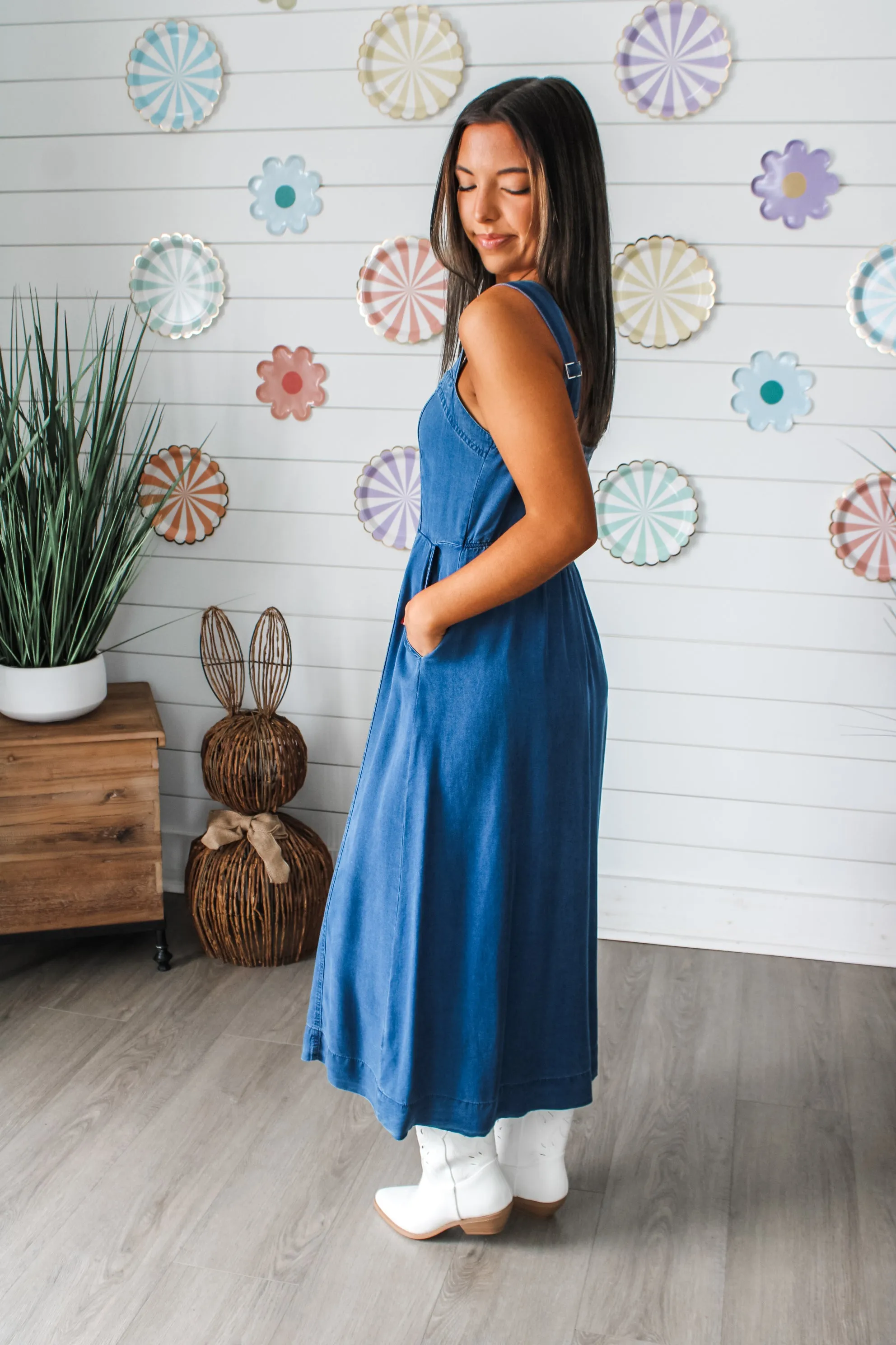 Denim Darling Midi Dress • Indigo