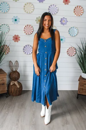 Denim Darling Midi Dress • Indigo