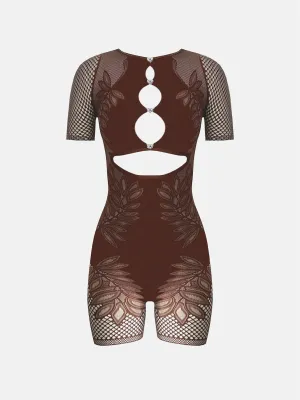 Dinero Playsuit Old Money Brown
