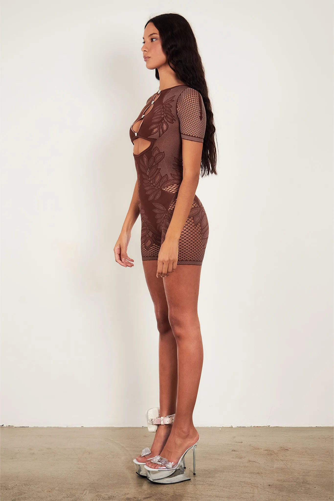 Dinero Playsuit Old Money Brown