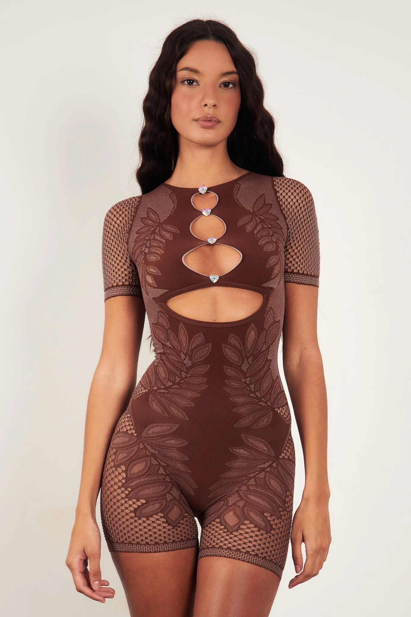 Dinero Playsuit Old Money Brown