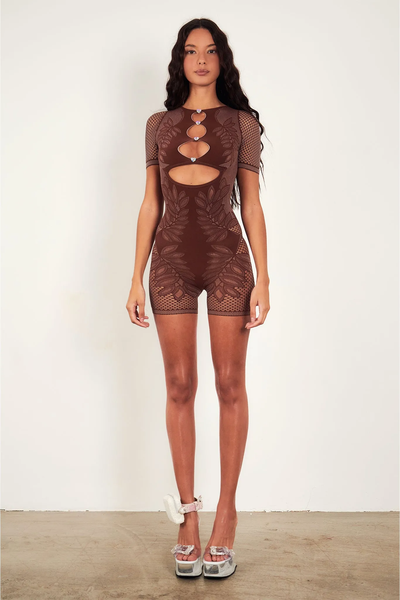 Dinero Playsuit Old Money Brown