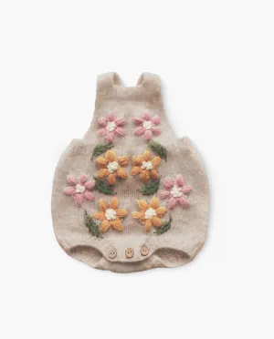 Flower Rain romper | Wheat