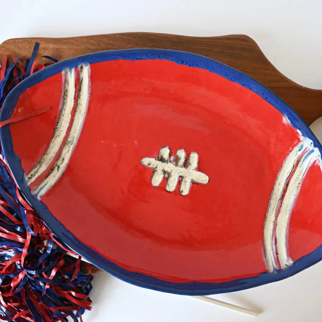 Football Platter Red & Blue
