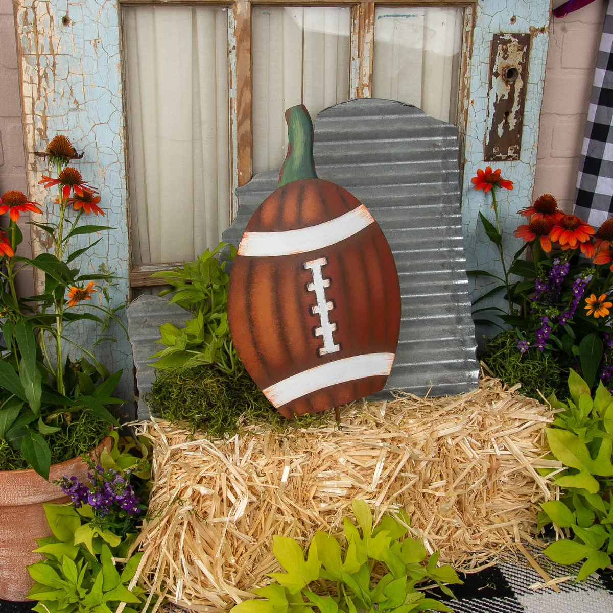 Football Pumpkin Stake
