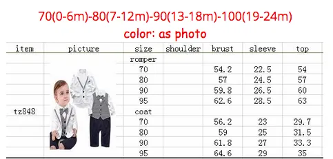 gentleman baby boy clothes white coat  striped rompers clothing set born wedding suit