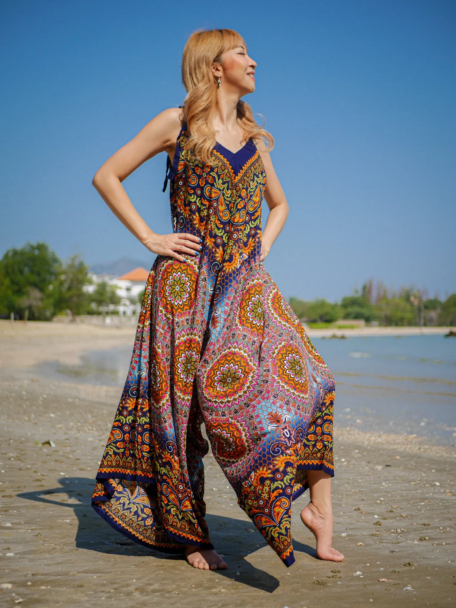 Golden Hour Mandala Boho Jumpsuit