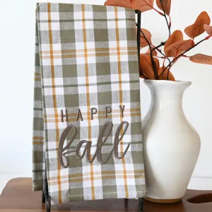 Happy Fall Plaid Hand Towel