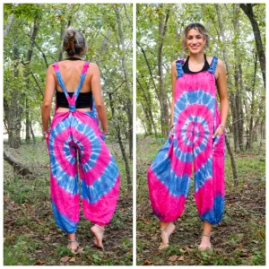 Hippie Glow Racerback Dungarees Jumpsuit Romper