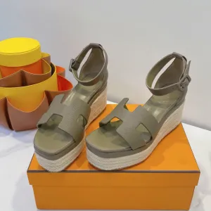 HM Elda espadrille Army Green Cowhide 212236