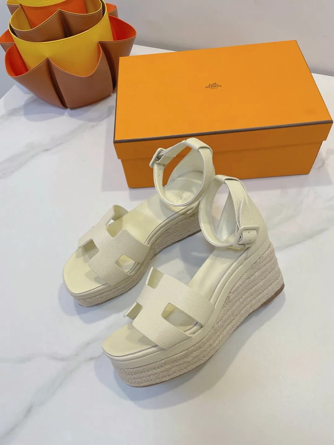 HM Elda espadrille White Cowhide 212235