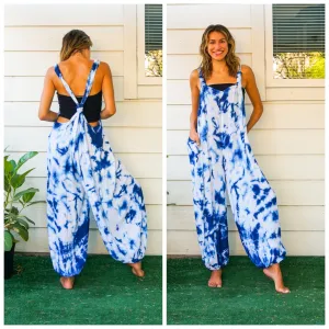 Indigo Mist Racerback Dungarees Jumpsuit Romper