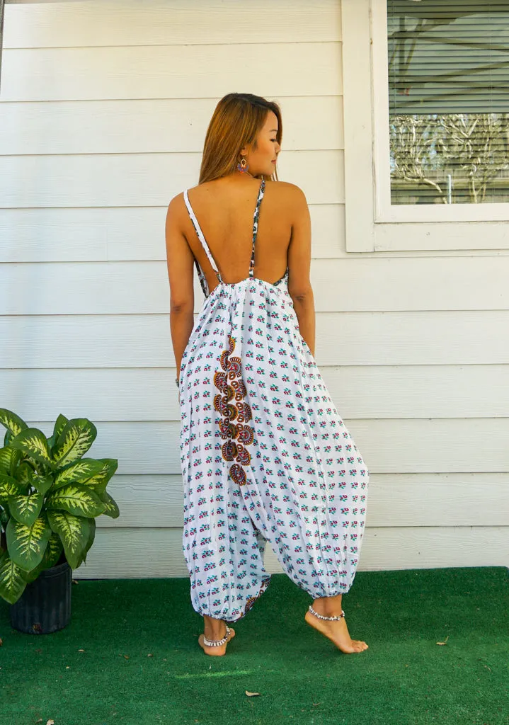 Ivory Mandala Boho Jumpsuit