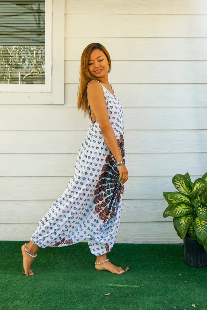 Ivory Mandala Boho Jumpsuit