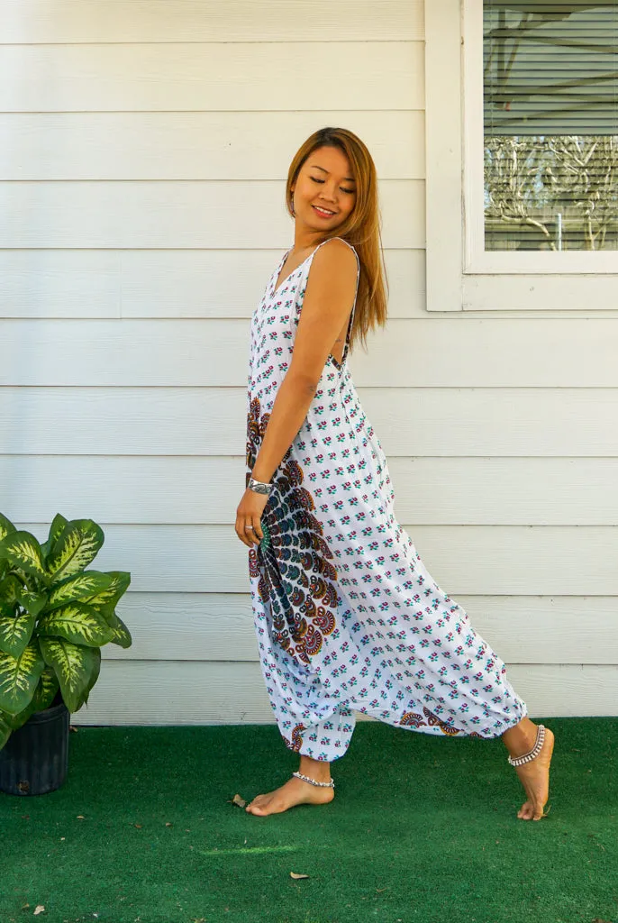 Ivory Mandala Boho Jumpsuit
