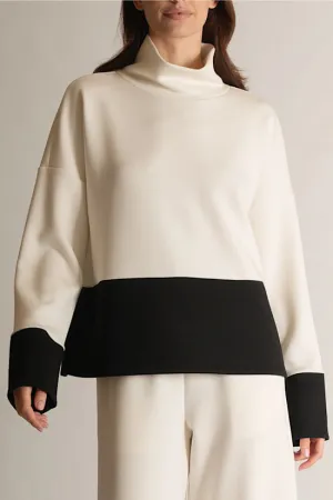 Ivory/Black Modal Elevated Sweatshirt Top