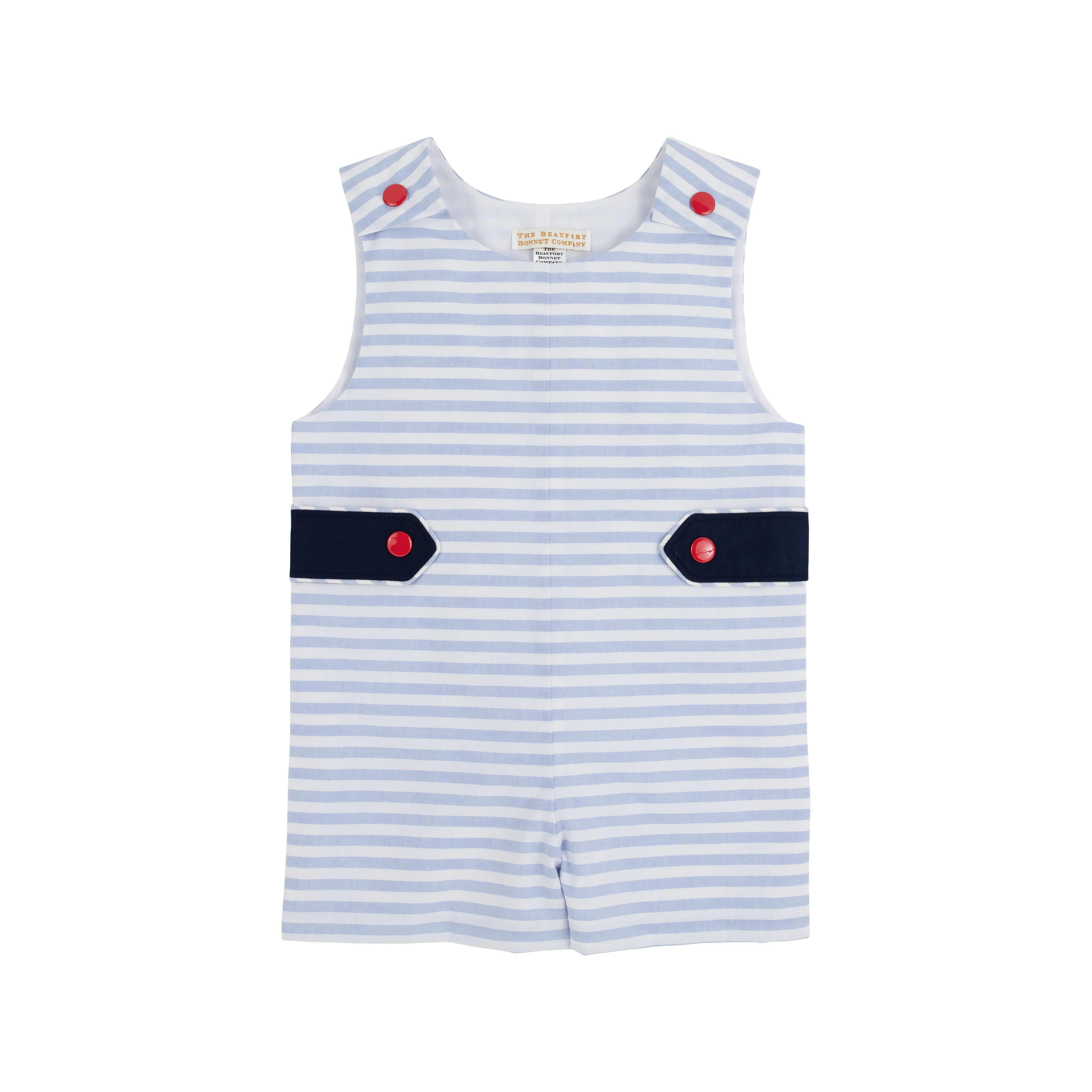 Jack Keene Jon Jon - Park City Periwinkle Stripe with Nantucket Navy & Richmond Red Buttons