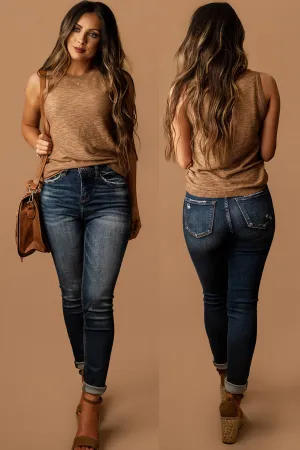 Just For Now Slub Knit Tank (Warm Taupe)