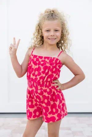 Kid's Casual Confidence Terry Cloth Floral Romper In Floral Flair