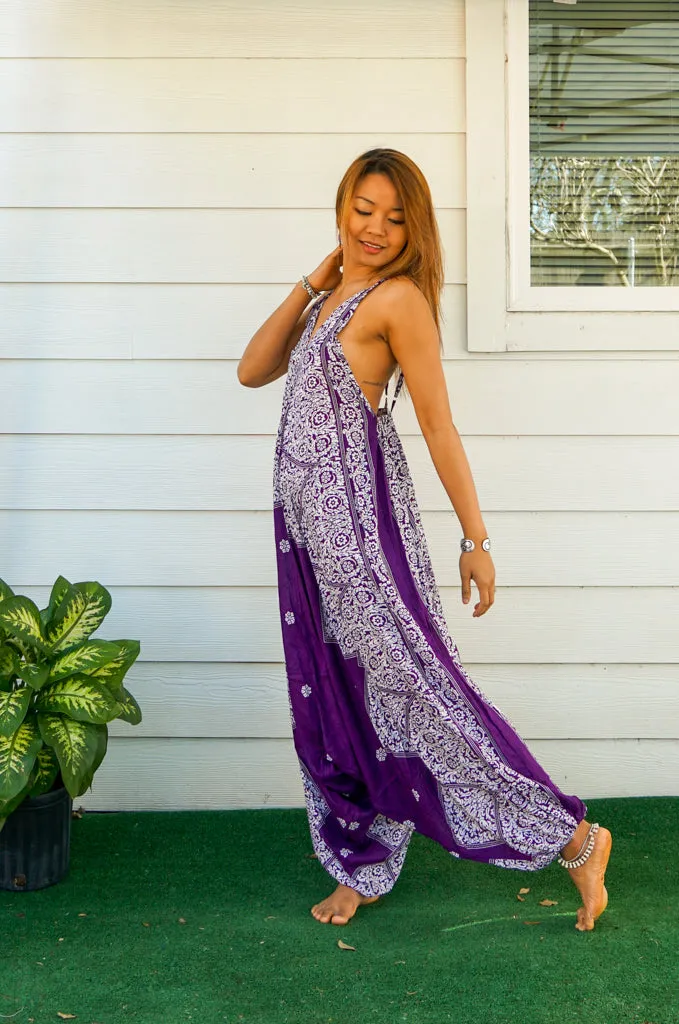Lavender Bloom Boho Hippie Jumpsuit
