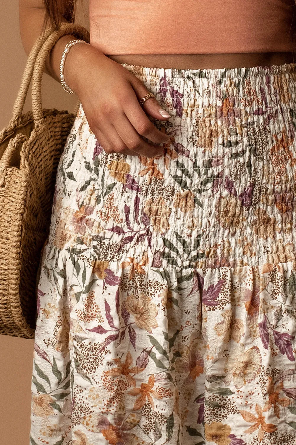 Lost In Paradise Floral Maxi Skirt (Cream / Multi)